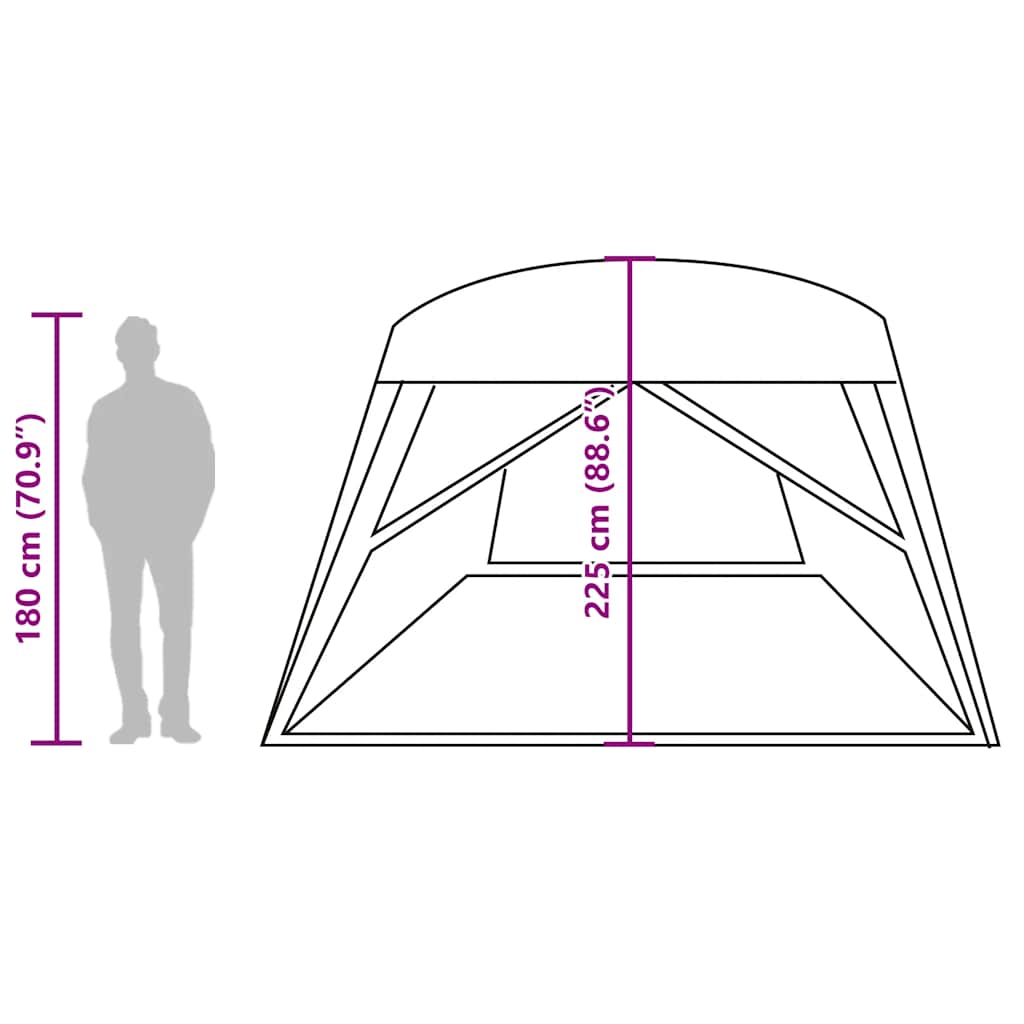 Family Tent for 6 Persons Grey and Orange Waterproof