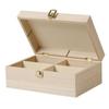 Boîte pour sachets de thé - 4 compartiments - Bois - A décorer - 20x14cm