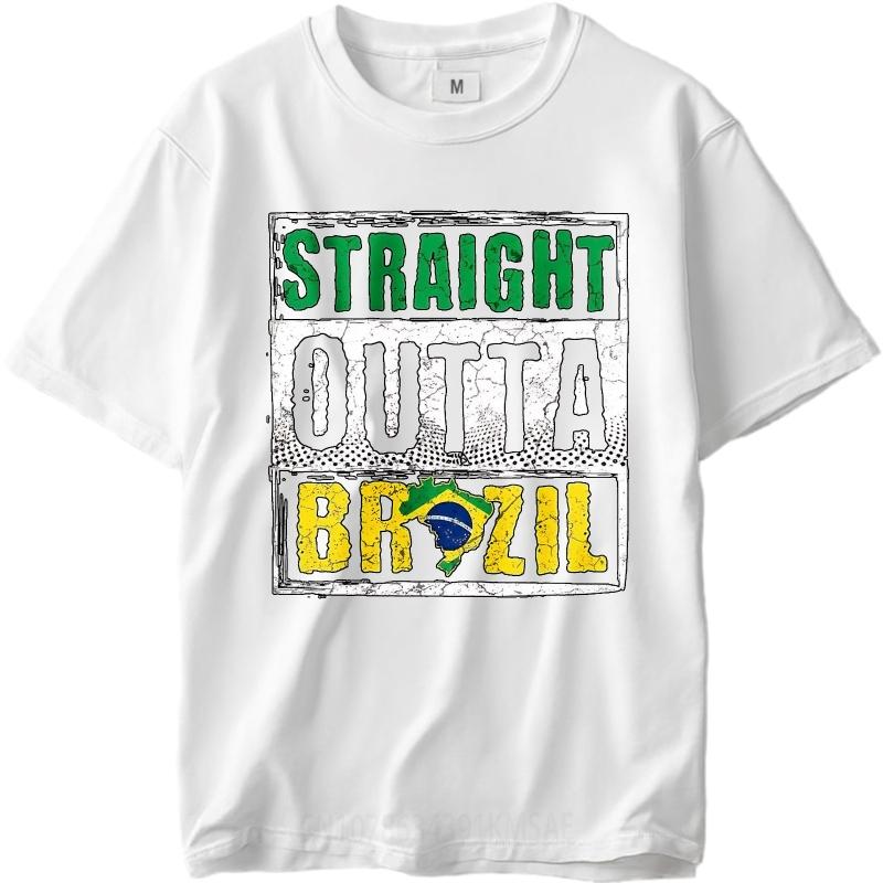 Mens Unisex Comfort Tshirt Plus Size summer For man tshirt Straight Outta Brazil Short Sleeve Travel ONeck Teeshirt