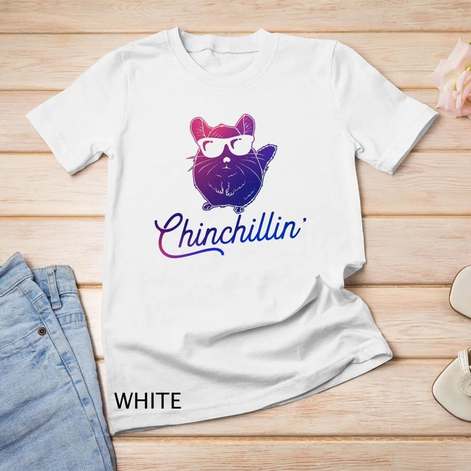 Chinchillin  Chinchilla Colorful Funny Lovers T shirt XXXXXL белый