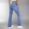 Jeans da donna snellenti stile europeo e americano casual versatili a vita alta pantaloni in denim lavato per donna