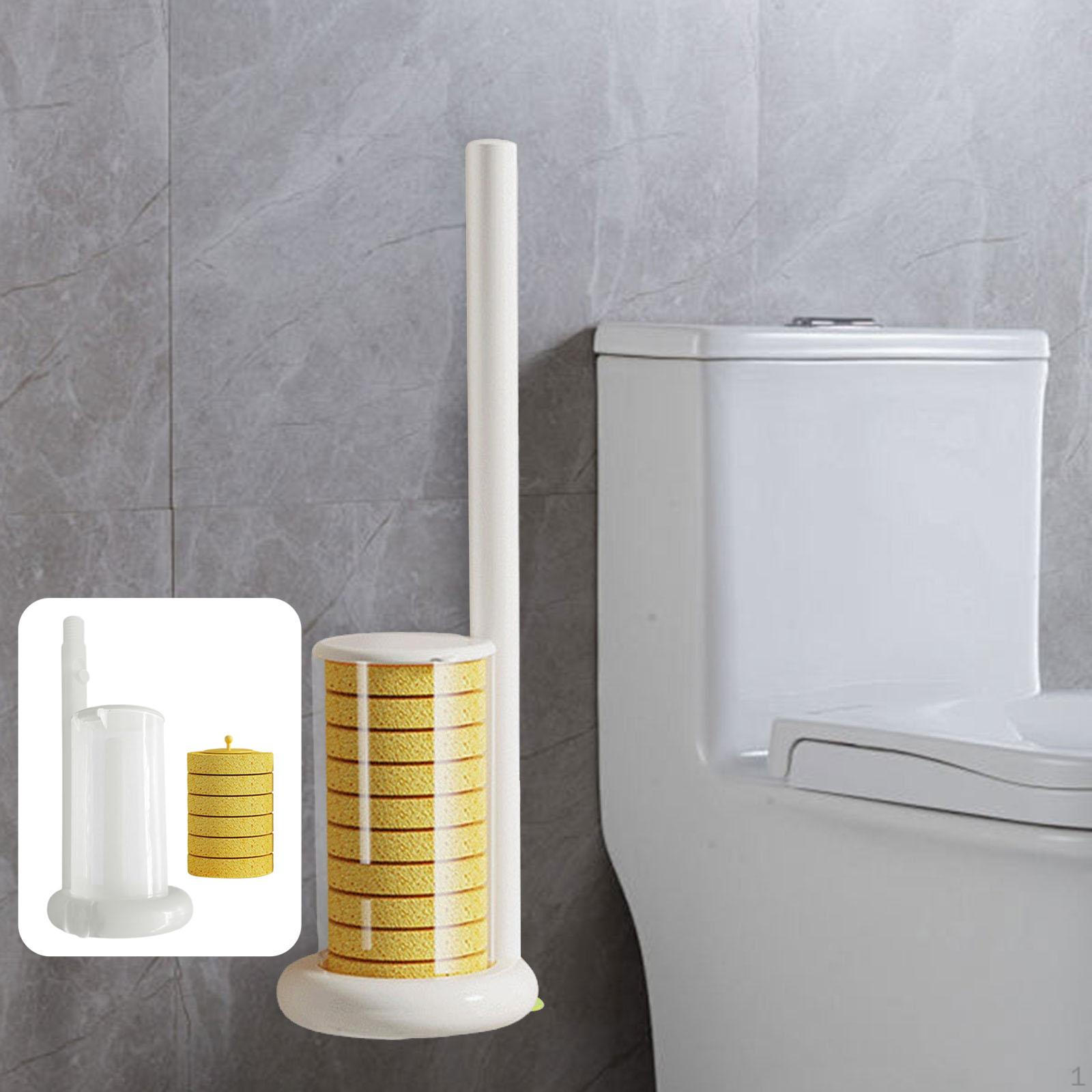 

Toilet Brush Set Bathroom Cleaning Tool Long Handle No Dead Corner with Refills for білий