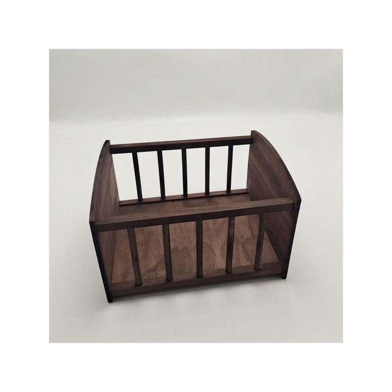 Neugeborenen Holz Fotografie Requisite Braun Kleines Bett im Retro-Stil Ideal für Baby Hundert-Tage-Shooting & Gedenkfoto-Requisiten