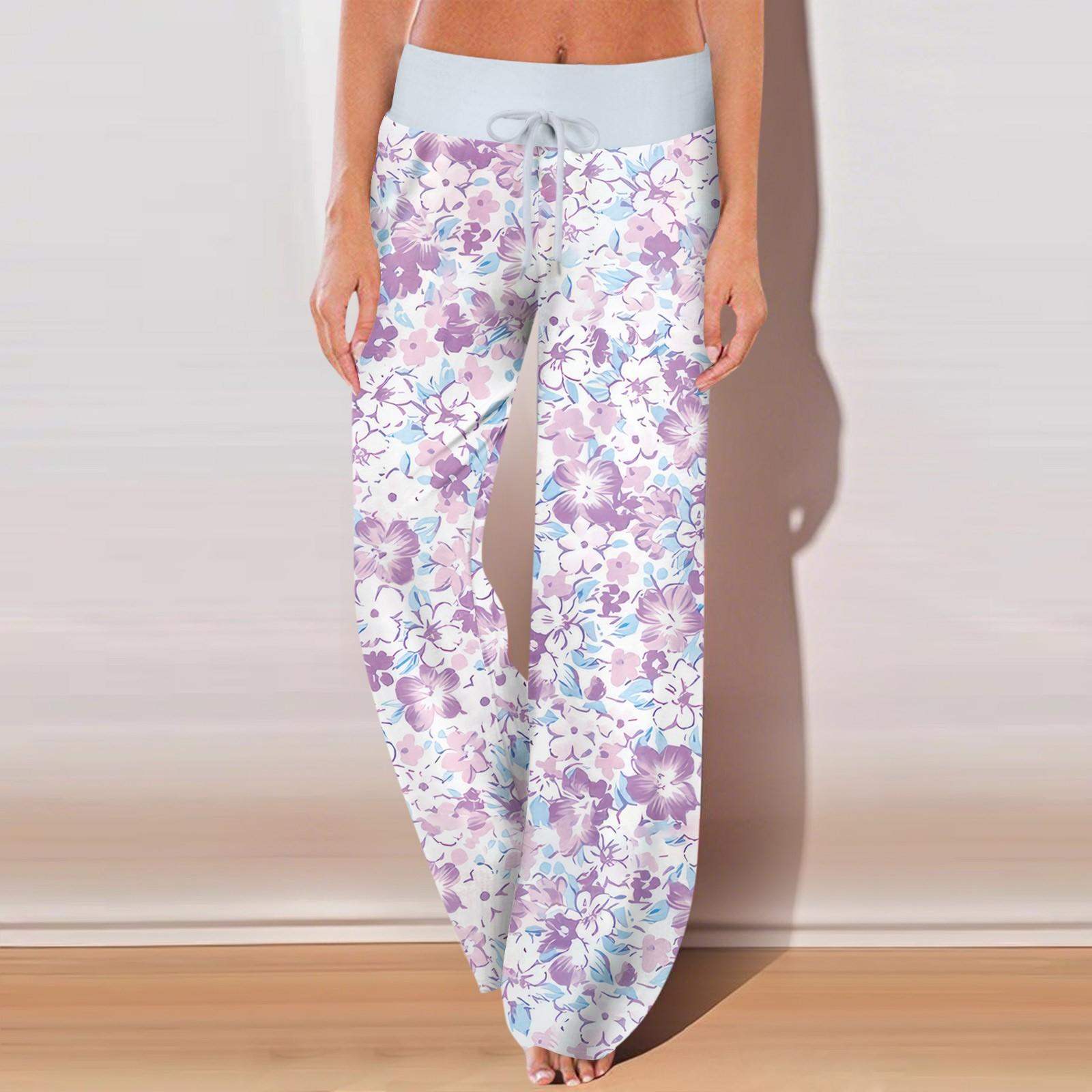 

Женские повседневные спортивные брюки с винтажным принтом, пижамные брюки с карманами L розовый