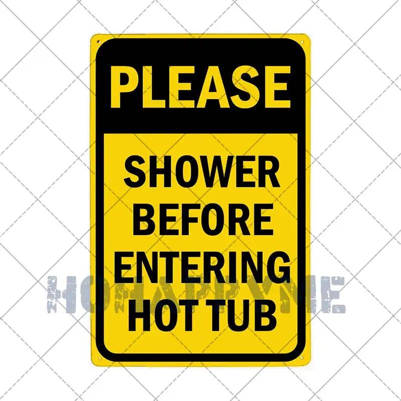 Funny Outdoor Hot Tub Metal Tin Sign Plates Vintage Poster Bathroom Plaques Wall Decorative Retro Home Decor 20*30cm