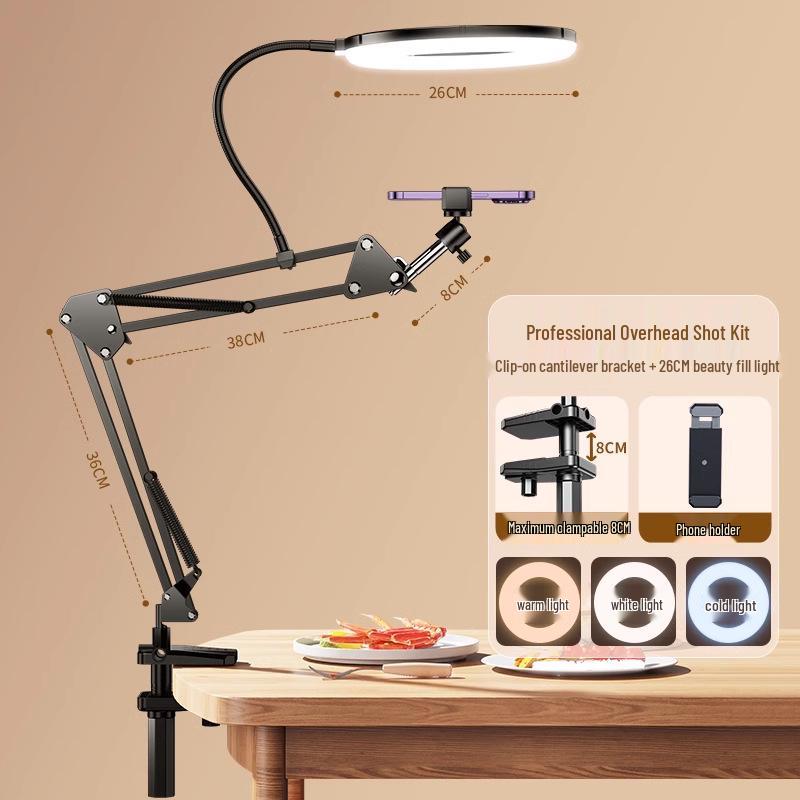 2026 Pro Desktop Phone Holder for Live Broadcast, Vlog, Video Recording & Food Photography