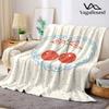 Cherry Gingham Flannel Blanket Perfect for Sofa Office Bed Travel Sleep Read Relax Camping Four Season Use