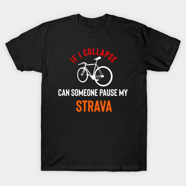 Men Black Print T-shirt If I Collapse Pause My Strava No-Cut Transfer Paper Print Cotton Tshirt S чёрный