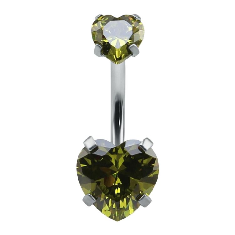 Stylish Crystal Heart Belly Piercing Accessory Stainless Steel Navel Jewelry Elegant Body Decoration for Casual Outfits