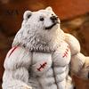 Bear Desktop Ornament Resin Boxing Figurine, Muscle Statue for Desk Decor, Brown White Sculpture Office and Home Display Animal Figurine