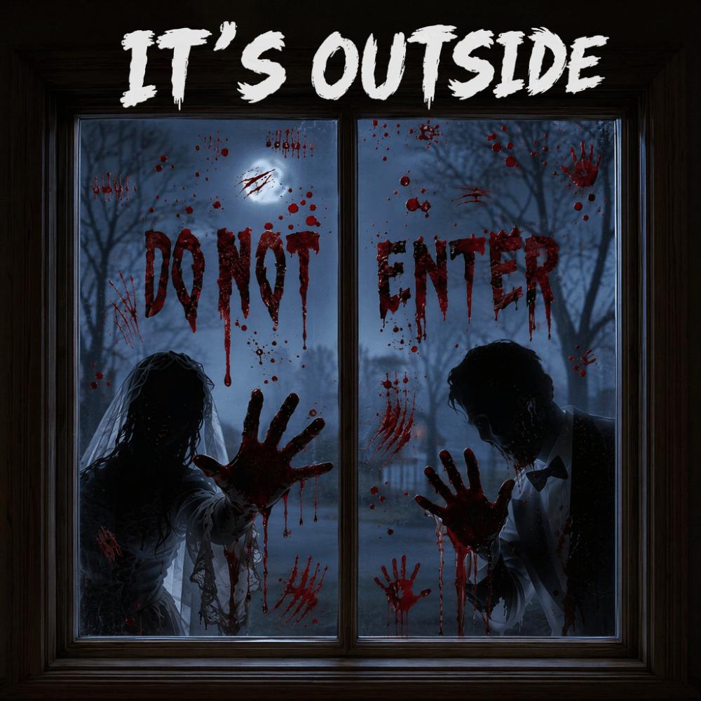 Bloodstained Handprint Scary Ghost Window Sticker Spooky Party Door Stickers Glass Mirror
