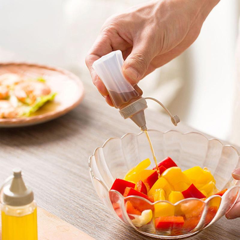 1/4Pcs Mini Plastic Sauce Squeeze Bottle Jam Extrusion Bottles Outdoor Barbecue Seasoning Bottle Set Bento Lunch Box Accessories