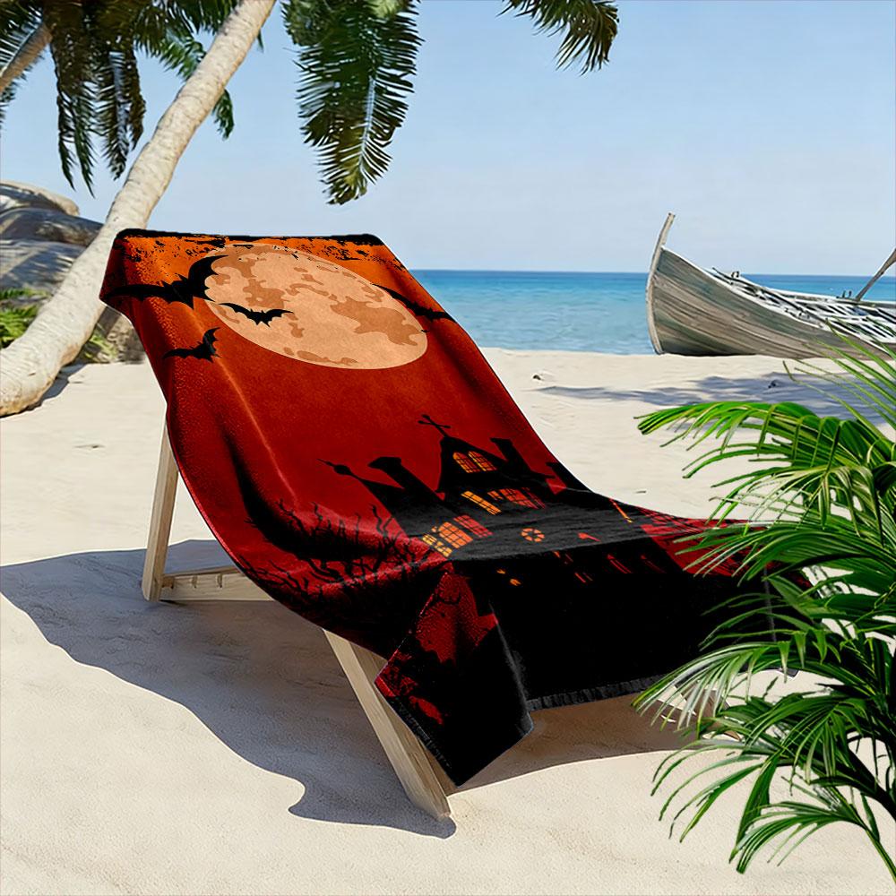 Eerie moonlit night whispers. Print beach towel, quick drying, suitable for travel, outdoor sports, jogging, the beach and swimming, gift