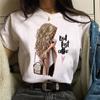Sommer Urbanes Mädchen Übergröße Rundhals Bedruckt Cartoon Locker Baumwolle Kurzarm Oberteil T-Shirts Damen