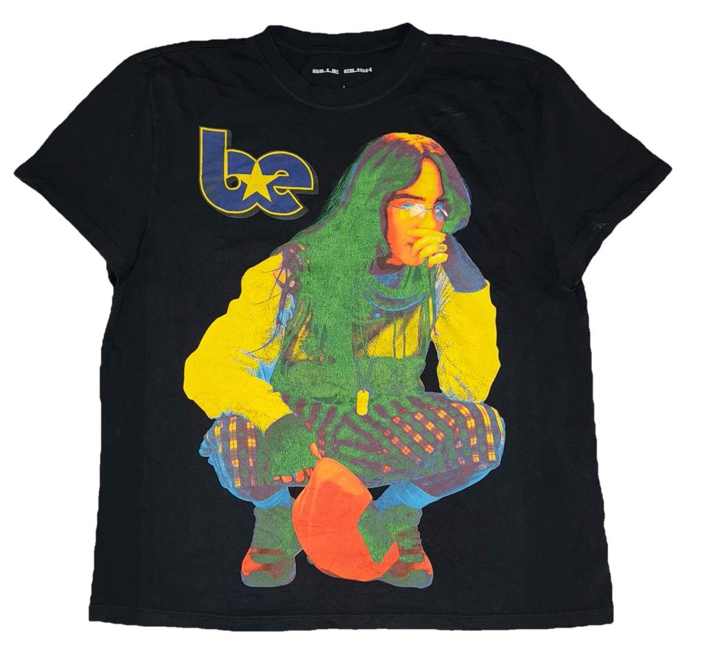 Billie Eilish Color Pop T Shirt Women’s L Black Tour Merch Berlin Exclusive NEW