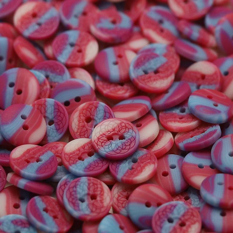 

5Pcs Two Eye Circles Flower Resin Button Sweet Cool Style Shirt Shirt Clothing Buckle Versatile Knitted Cardigan Button 5 #[12.5mm LY3906 #Two eyes full circle rose red]