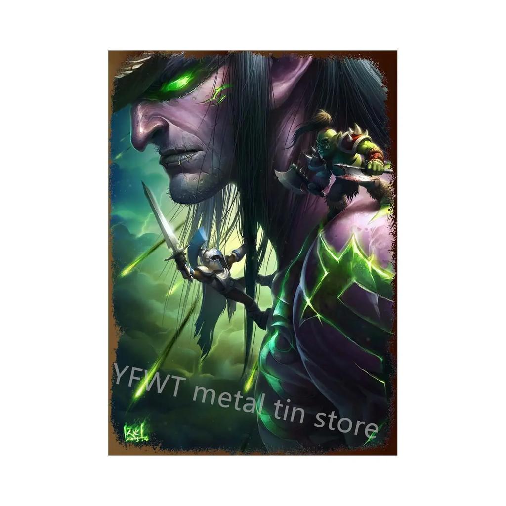Modern World of Warcraft Game Metal Tin Sign Poster Wall Art Bedroom Studio Home Wall Decoration Cuadros
