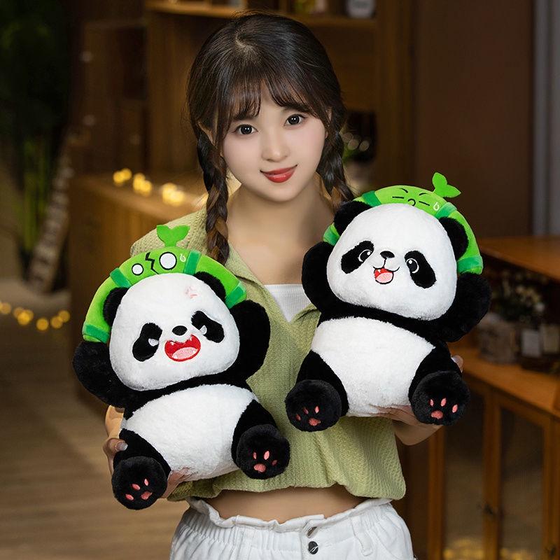 Cute Iron Head Bamboo-breaking Panda Plush Toy Animal Zoo Gift Stuffed Animal Birthday Present Panda Doll Characters)