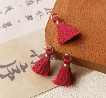 Small Tassel Charms with Metal Rings for Jewelry Making Crafting and DIY Accessories 0 6 by 2 5 Centimeters Set of Three One Size