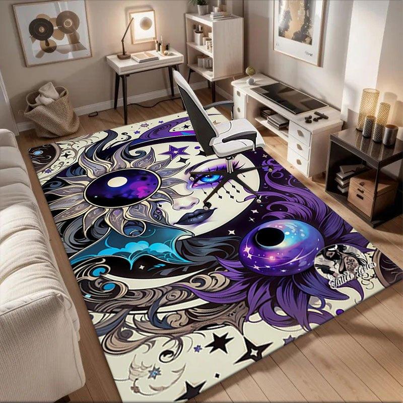 "Galactic Moon Goddess Tattoo Design Art Print"Office Mat Home Decor Office Desk Chair Carpet for office ph6