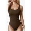 Body Shapewear Senza Cuciture a Coste con Scollo Quadrato, Modellante Vita e Addome