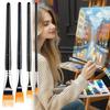 4pcs Serrated Shape Paintbrush Set for Watercolor Oil Digital Painting - Landscape Leaf Art Brushes for Artists & Students