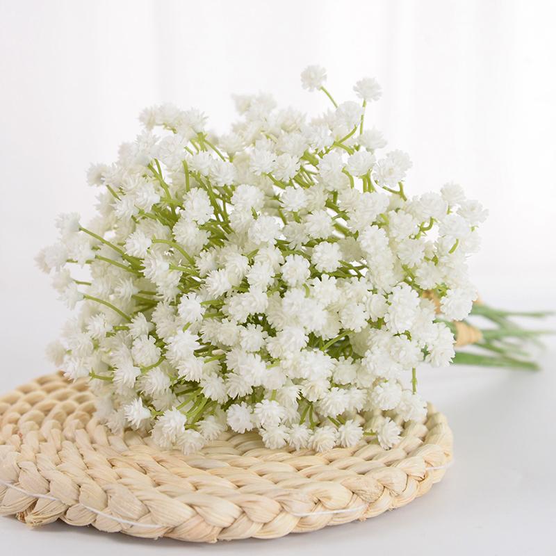 1/2/3pcs White Gypsophila Artificial Flowers Wedding Bouquet Decoration Arrangement Plastic Babies Breath Fake Flower Home Decor