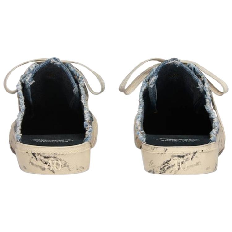 (WMNS) Balenciaga Paris Distressed Denim Mule 'Blue' Women's 693952W3RCL4090