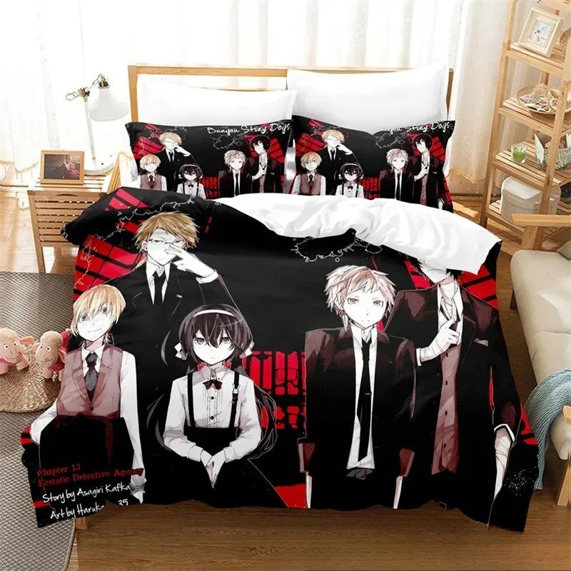 3D Printed Anime Bungo Stray Dogs Bedding CollectionGirls Boys Adult Single Twin Queen SizeDuvet Cover Pillowcase Bedding