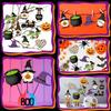30 Stück Halloween Holzanhänger Halloween Baumschmuck Halloween Holzausschnitte mit Schnüren