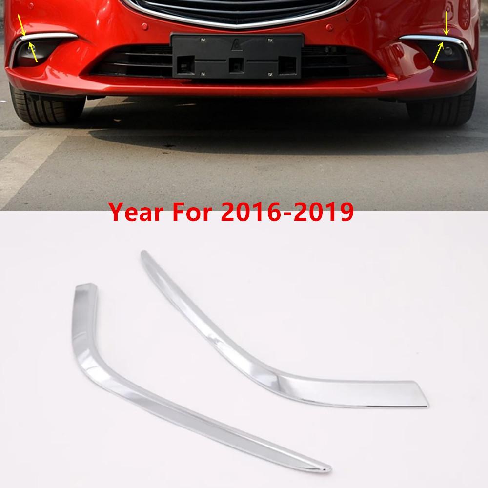 For Mazda6 Mazda 6 Atenza 2014 2015 2016 2017 2018  Body Head Front Fog Eyebrow Trim Light Lamp Frame Stick ABS Chrome Cover