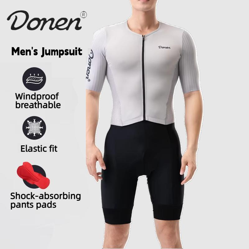 

DONEN Cycling Suit Jumpsuit Summer Men s Short-sleeved Cycling Suit Tight Breathable Quick-drying Bicycle Cycling Jersey Man XXL