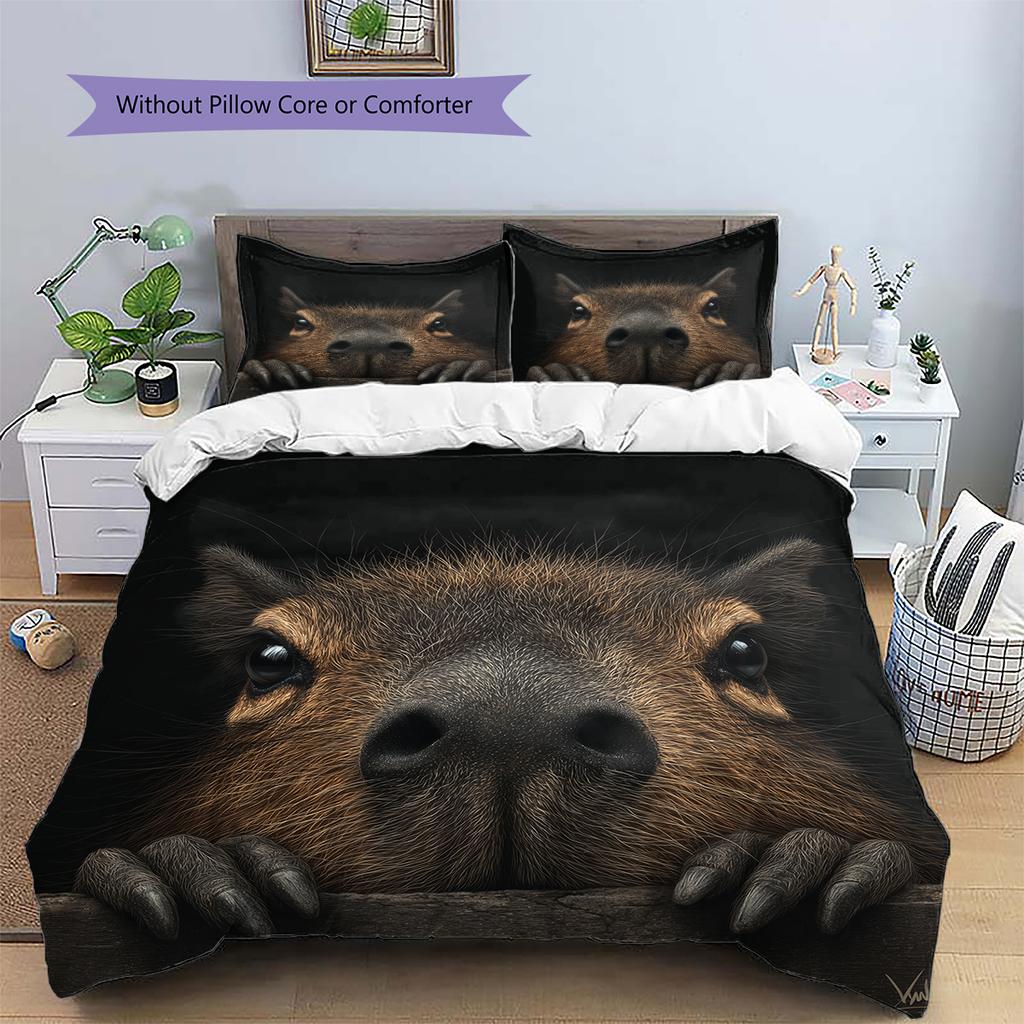 Povlečení s kapybarami Domácí dekorace Narozeninový dárek (1 * povlak na peřinu + 2 * povlak na polštář, bez jádra)