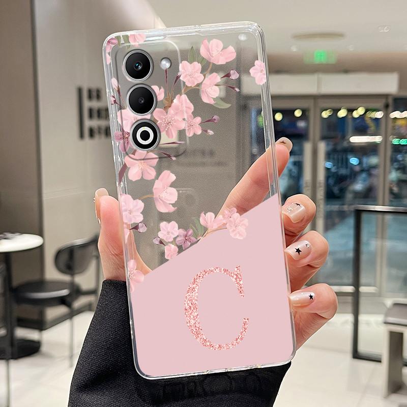Letter Case For OPPO A5 4G 5G A5iPro A5i Pro A6i Fashion Flower Cover Transparent Soft Silicone TPU Clear Printing Phone Casing