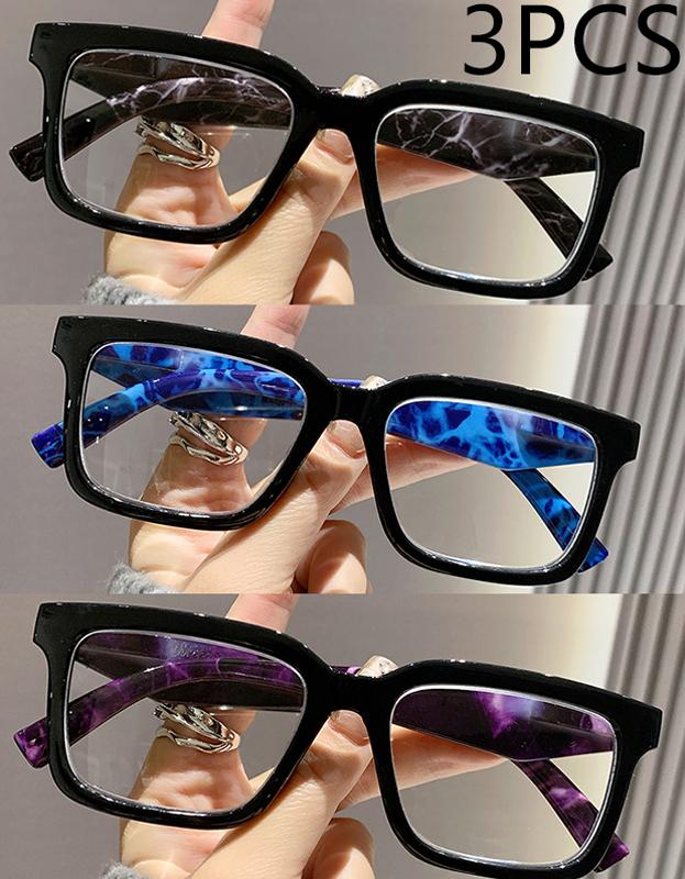 1/2/3PCS Anti Blue Light Reading Glasses Trendy Square Frame For Men Women Spring Large Frame 2225