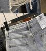 High Waist Plus Size Women's Frayed Denim Shorts - Slimming 5-Point A-line, Summer Loose Fit.