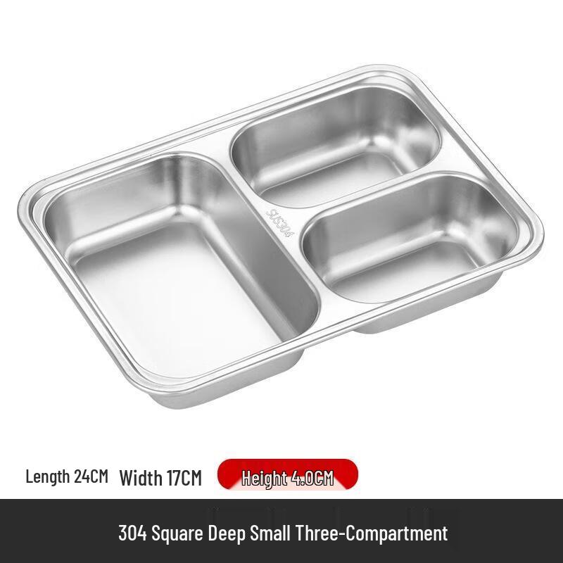 

JingJingRS 304 Stainless Steel Divided Canteen Tray