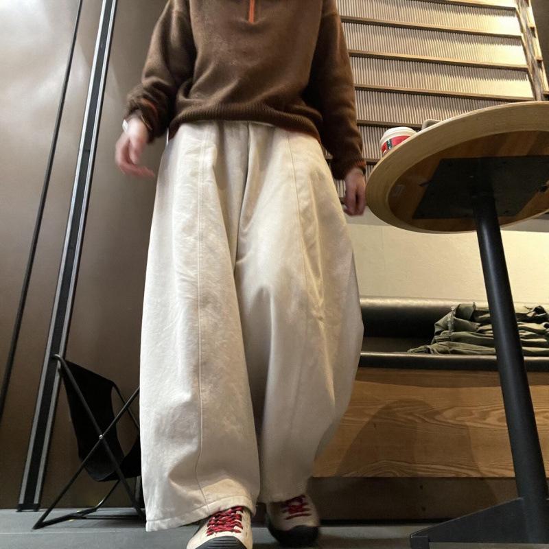 

2026 Stylish Wide-Leg Scythe Pants: Plus Size, Comfortable & Slimming, Korean Chic Style Small бежевий