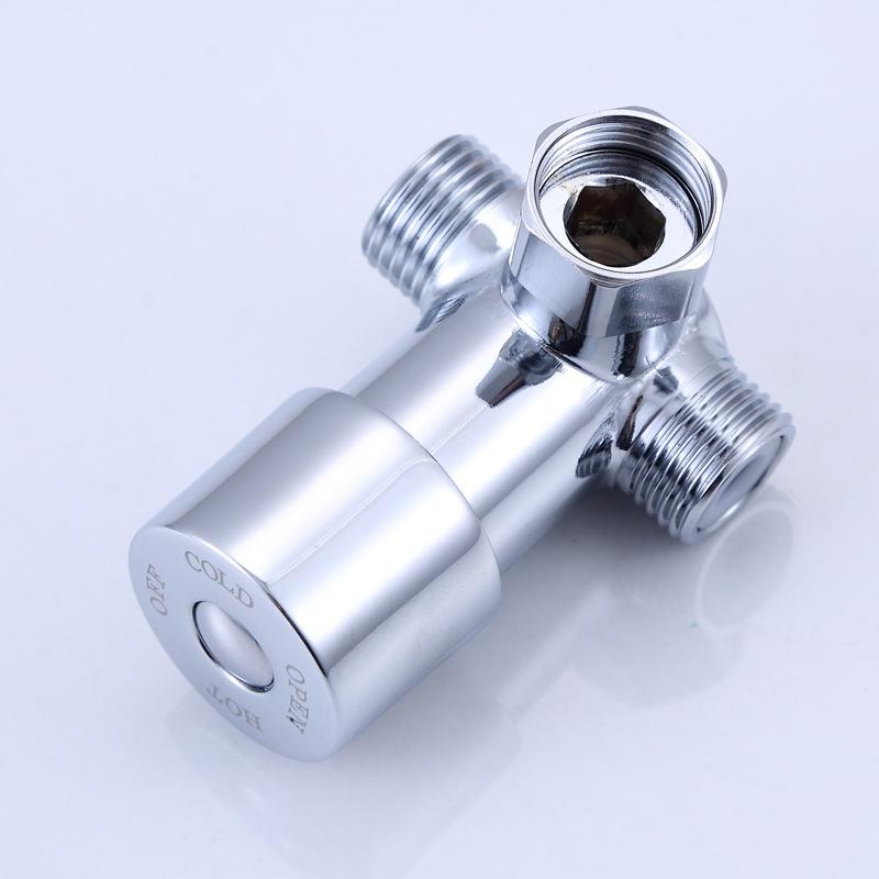 Brass/Zinc Chrome Pipe Thermostat Faucet Cold and Hot Mixing Valve Bathroom Water Temperature Control Faucet Cartridges G1/2'