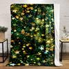 Golden Stars On Green Sparkling Background Patterned Flannel Blanket Perfect for the Bedroom Living Room, Sofa, or a Little Nap