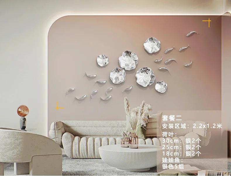 Imitacja metalu plastikowy liść lotosu karp salon sofa tło wisiorek dekoracja ścienna dekoracja ścienna sypialni naklejka ścienna