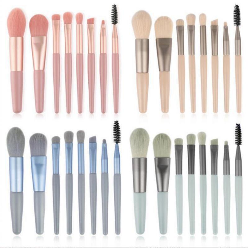 Yumoyuan 8-Piece Mini Makeup Brush Set: Portable, Soft Foundation & Eye Shadow Brushes