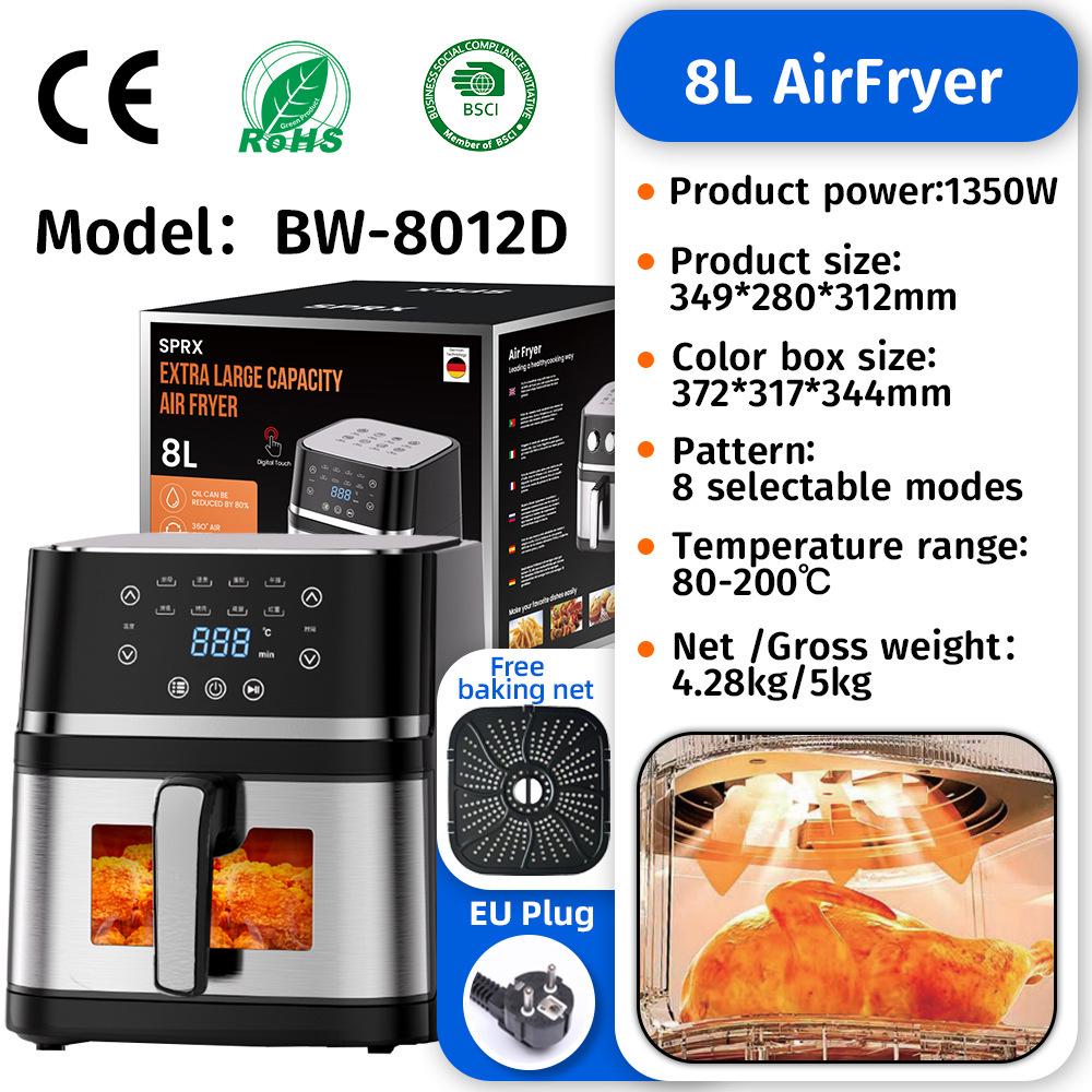 2025 New 15L Large Capacity Air Fryer Oven Combo with Touch Control for Home Use