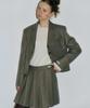 Assenti Pleated Wool Skirt_Brown