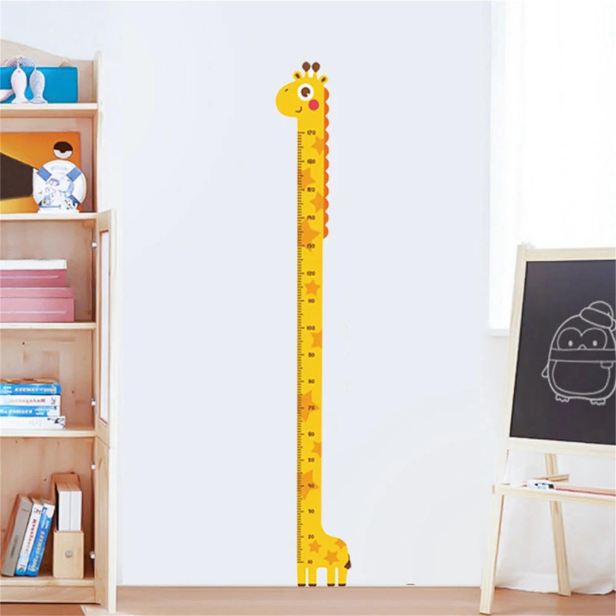

Cute Cartoon Height Sticker Unicorn Dinosaur Giraffe Wall Height Measuring Ruler Stickers For Kids Room Kindergarten Home Decor жирафовый