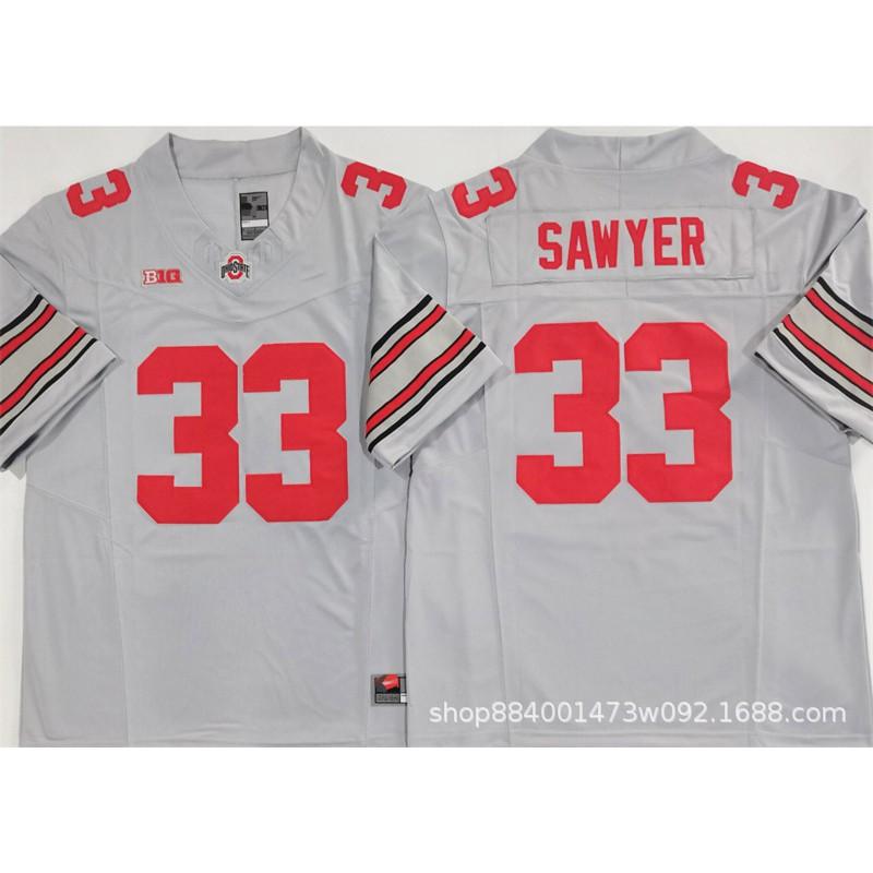 Mens Ohio State Buckeyes Rugby Jersey Training Shirt Cotton Blend Embroidered Football Uniform College Team Practice
