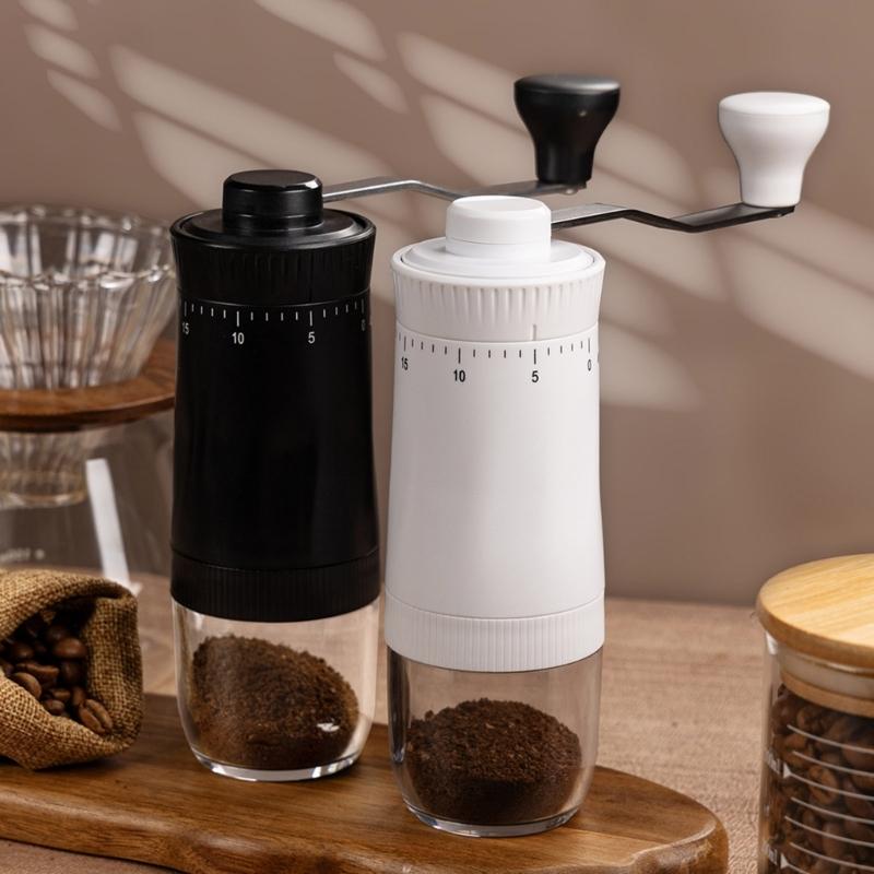 Delicate Manual Coffee Bean Grinders 40 Accuracy Grinding Level Ergonomic Handle Durable ABS Nonrust Steel For Home Office Camping