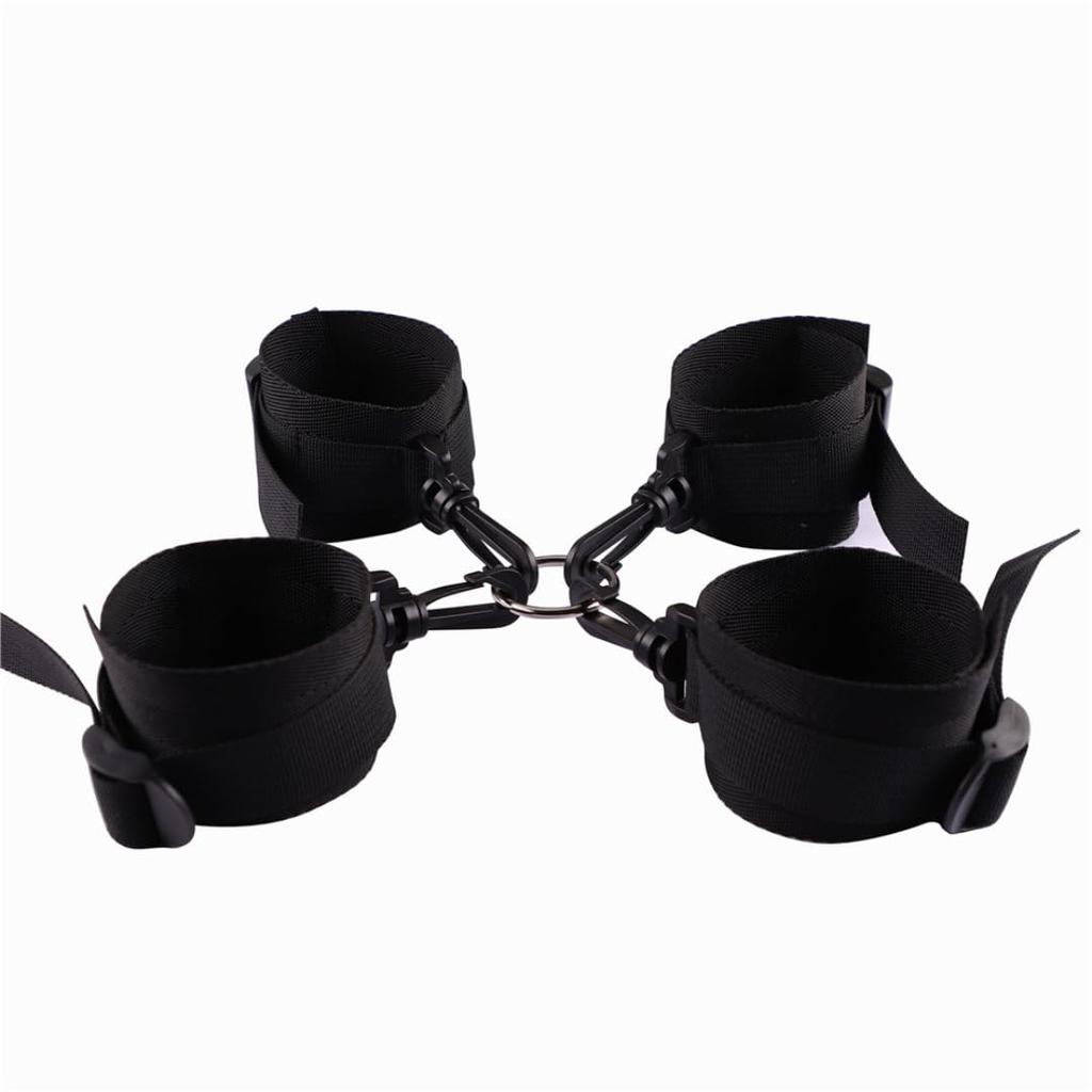 SM Goods Restraint Set for Bed Adjustable Fastening Soft Adult Training Play Handcuffs, Legcuffs, Belts, Type,