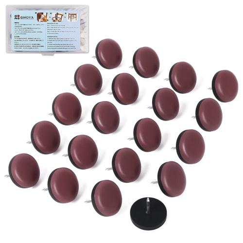 

Ginoya Furniture Sliders, 20-Pack 25mm Round Furniture Moving Pads with Nails for Easy Moving, Scratch Prevention, and Soundproofing (Coffee)