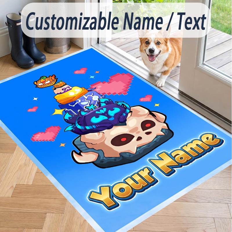 Custom Text Blox Fruits Pattern Floor Rug Soft Indoor Carpet Mat Living Room Bedroom